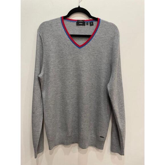 Boss Hugo Boss Other - Boss Hugo Boss Pellini V neck Slim Fit Cotton Virgin Wool waffle Knit Men’s XL